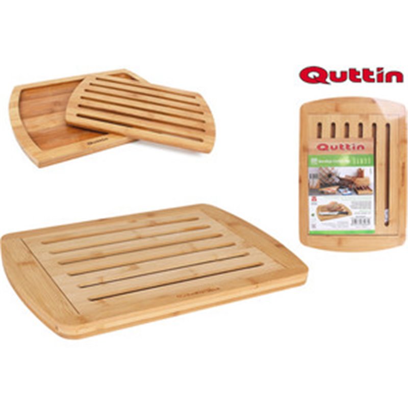 BANDEJA CORTA PAN BAMBU 36X25X1,8CM QUTTIN