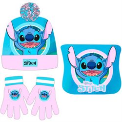 CONJUNTO GORRO GUANTES BRAGA CUELLO STITCH DISNEY