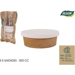 SET-5 ENVASES KRAFT TAPA CARTON 500 ALGON