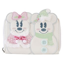 Billetera Mickey & Minnie muñecos de nieve pastel