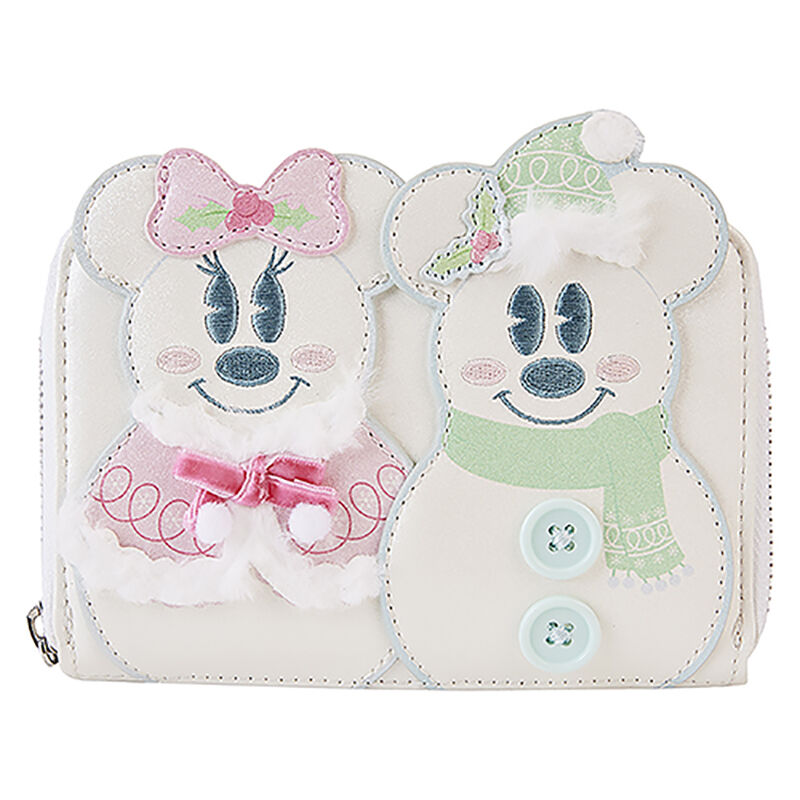 Billetera Mickey & Minnie muñecos de nieve pastel