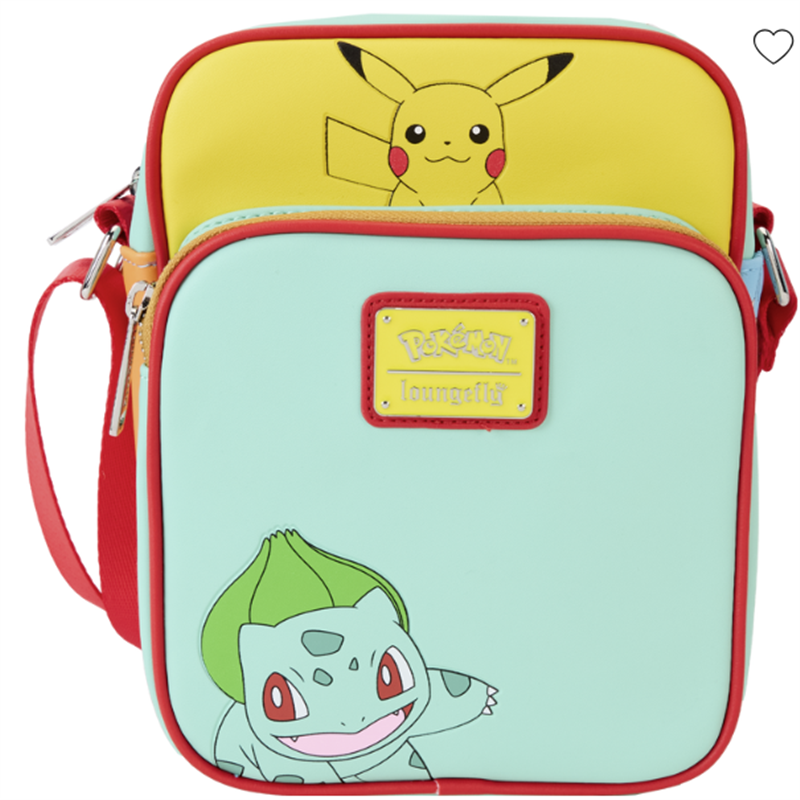 Bolso Bandolera Pikachu, Bulbasur, Squirtle, Eevee y Charmander