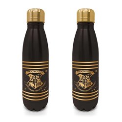 Botella metálica Escudo de Hogwarts negro y dorado