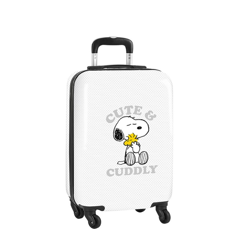 Maleta de cabina Snoopy Friends Forever blanca 34,5 x 20 x 55 cm