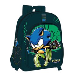 Mochila mediana Sonic Prime detalles verdes 38 cm