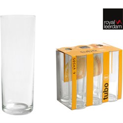 SET 6 VASOS TUBO 32CL ORANGE