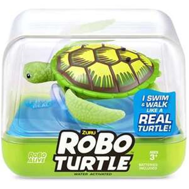 FIGURA TORTUGA ROBOTURTLE, NADA Y CAMINA 7X9X9CM - MODELOS SURTIDOS