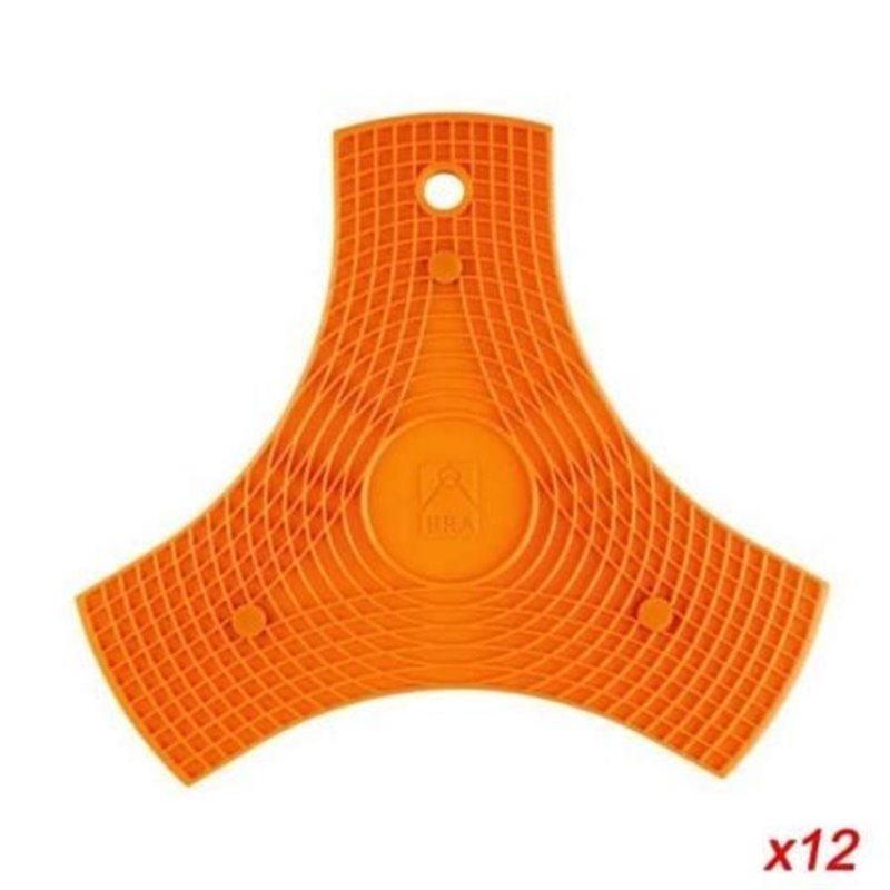 EXPOSITOR 12 UNIDADES BRA A910045 SAFE NARANJA - SILICONA ALTA CALIDAD - 3 FUNCIONES (SALVAMANTELES IMANTADO / MANOPLA / PROTECT