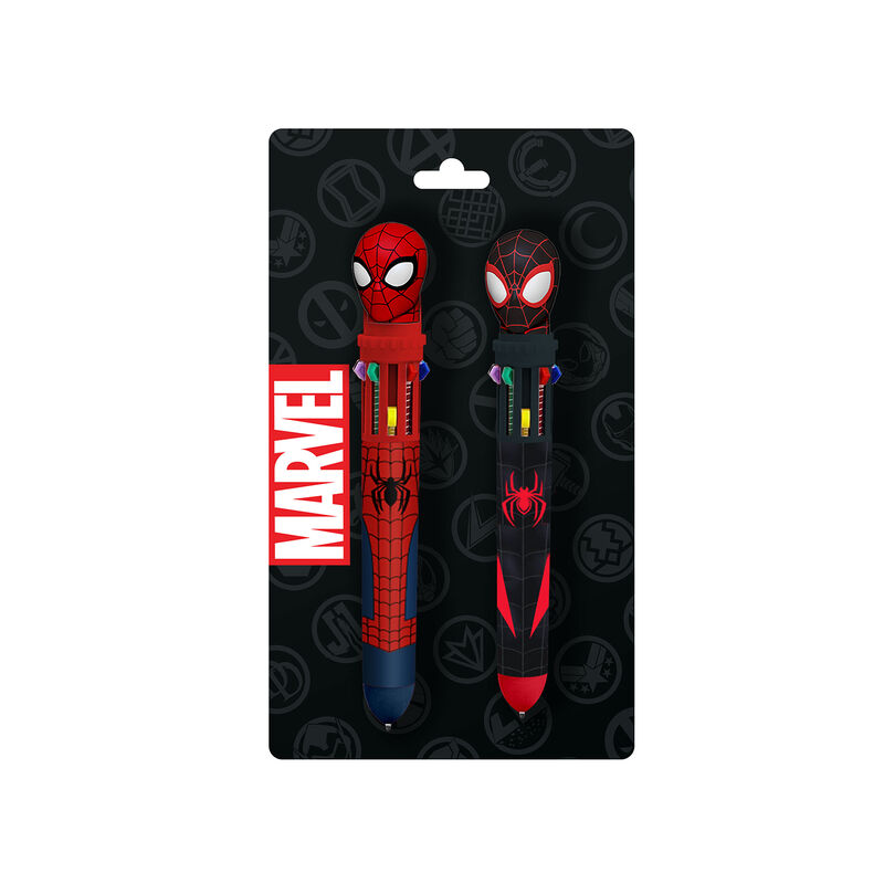 Blister 2 boligrafos 10 colores Spiderman Marvel