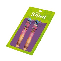 Blister 2 boligrafos 10 colores Stitch Disney