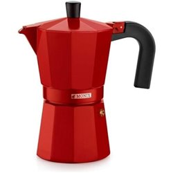 Cafetera Italiana Monix M281703/ 3 Tazas/ Roja