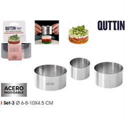 SET 3 EMPLATADORES INOX REDONDOS 6810 QUTTIN