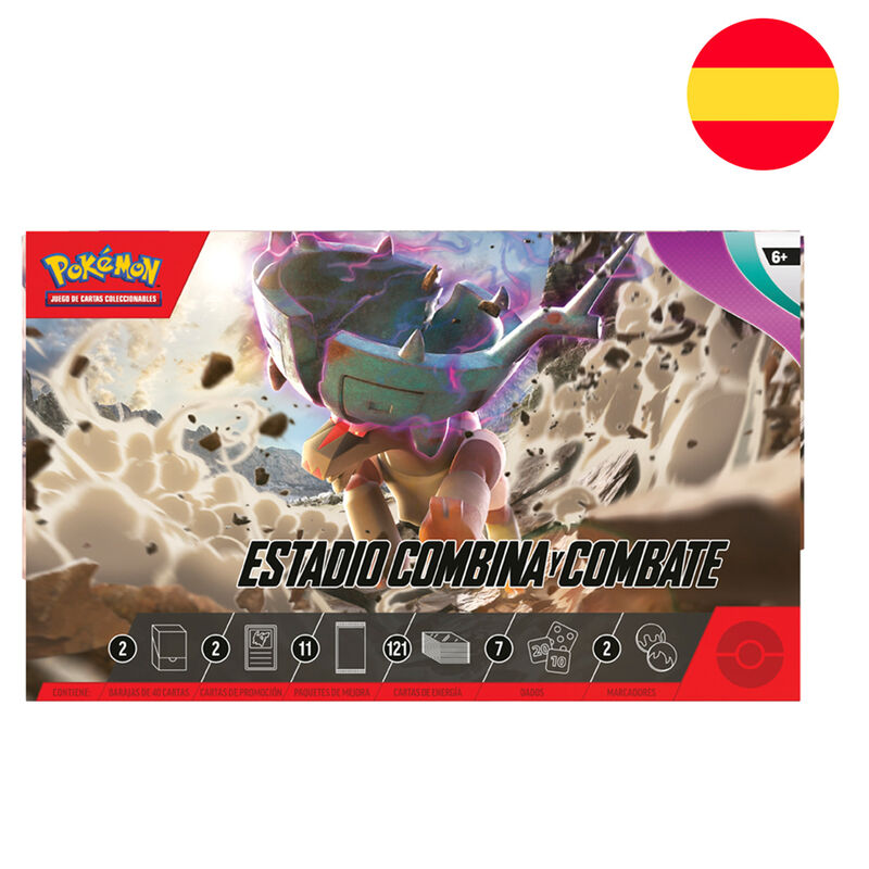 Estuche juego cartas coleccionables Estadio Combina y Combate Pokemon español