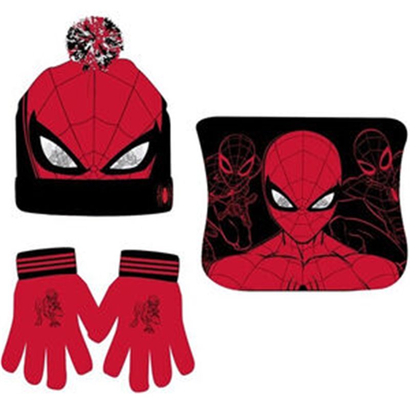 CONJUNTO GORRO GUANTES BRAGA CUELLO SPIDERMAN MARVEL