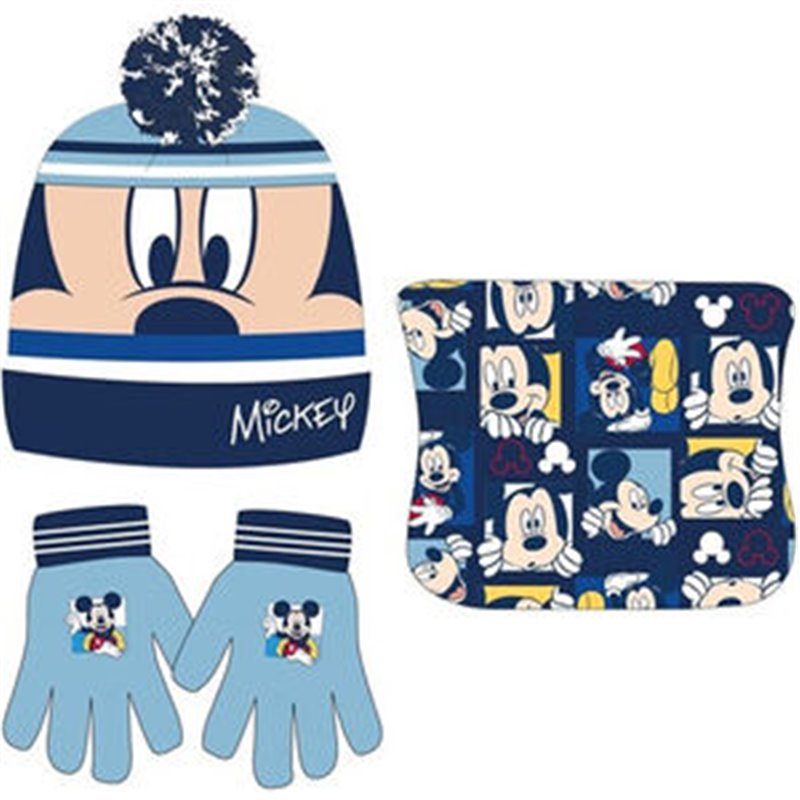 CONJUNTO GORRO GUANTES BRAGA CUELLO MICKEY DISNEY