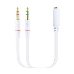 Cable Est�reo Nanocable 10.24.1203/ Jack 3.5 Hembra - 2x Jack 3.5 Macho/ 20cm/ Blanco