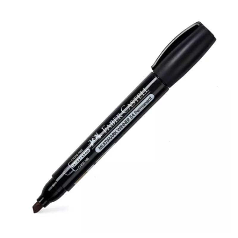 MARCADOR MULTIMARK WINNER 54-E NEGRO PUNTA BISELADA Y SIN CLIP FABER CASTELL 153199