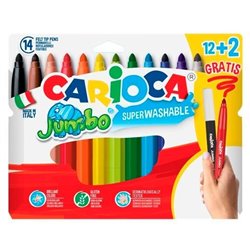 ROTULADORES CARIOCA JUMBO 12+2 UD GRATIS