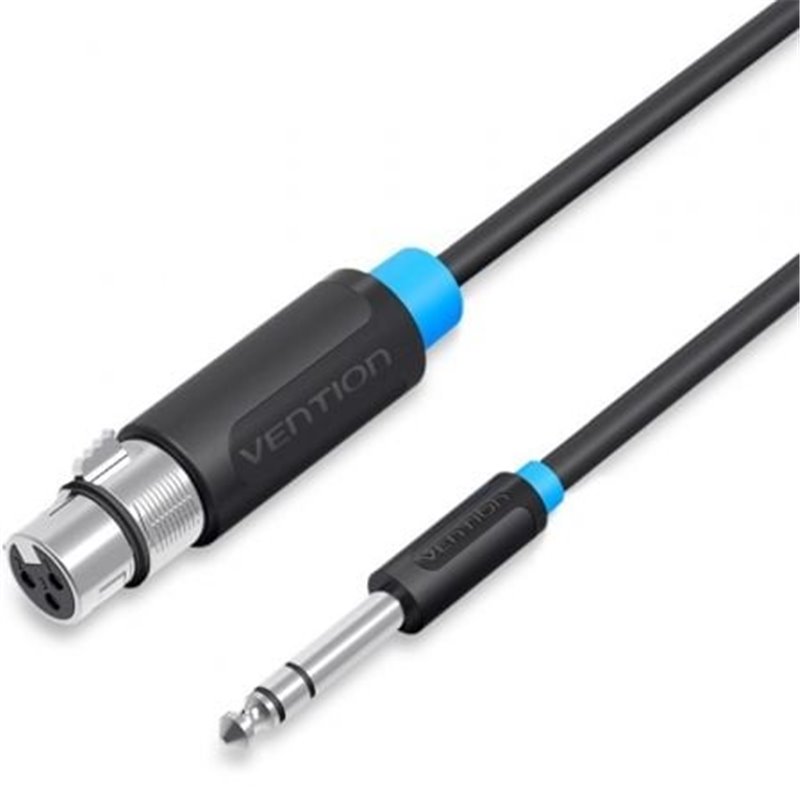 Cable Est�reo Vention BBEBF/ Jack 6.5 Macho - XLR Hembra/ 1m/ Negro