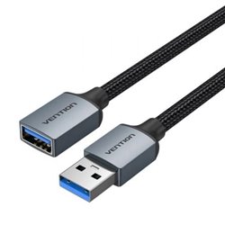 Cable Alargador USB 3.0 Vention CBLHF/ USB Macho - USB Hembra/ 5Gbps/ 1m/ Gris