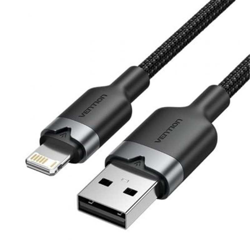 Cable USB Lightning Vention LANBF/ USB Macho - Lightning Macho/ 480Mbps/ 1m/ Negro