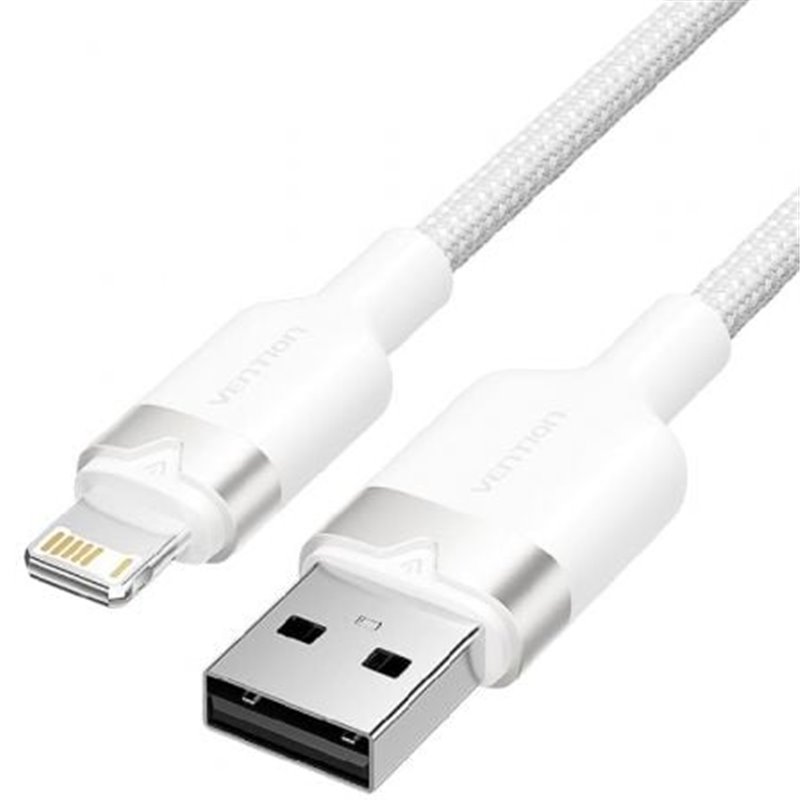 Cable USB Lightning Vention LANWF/ USB Macho - Lightning Macho/ 480Mbps/ 1m/ Blanco