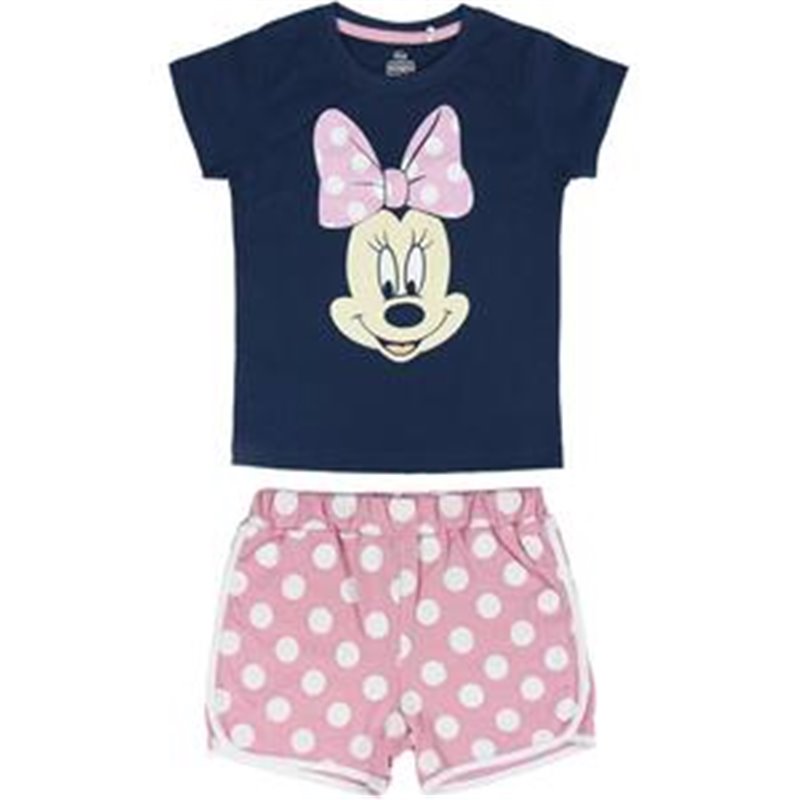 PIJAMA CORTO ALGODÓN MINNIE MARINO