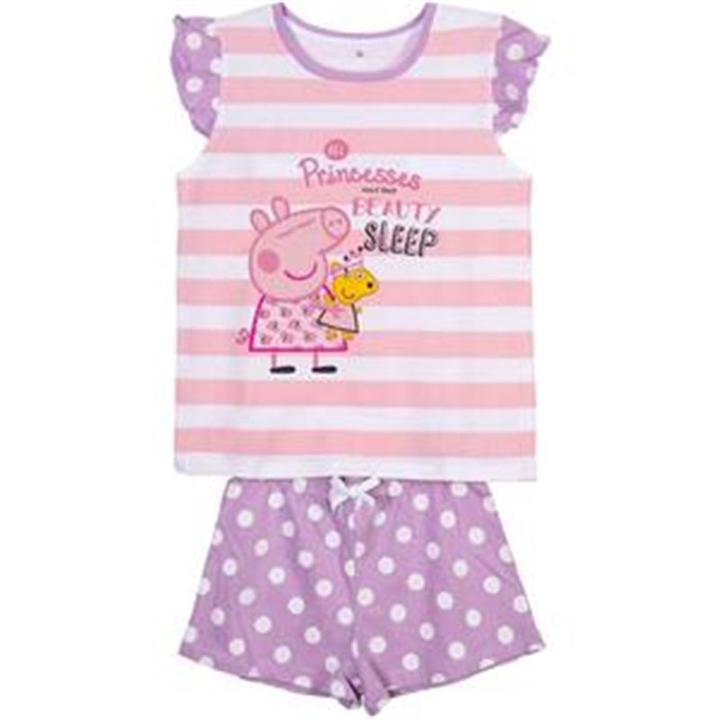 PIJAMA CORTO SINGLE JERSEY TIRANTES PEPPA PIG PINK