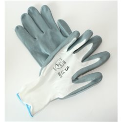 GUANTES TRABAJO BLANCO/GRIS - NYLON ELASTICO