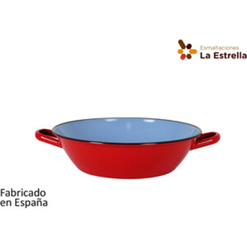 PAELLERA HONDA BORDONADA 32CM ROJO