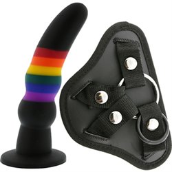 COLOURFUL LOVE STRAP ON SOLID DILDO