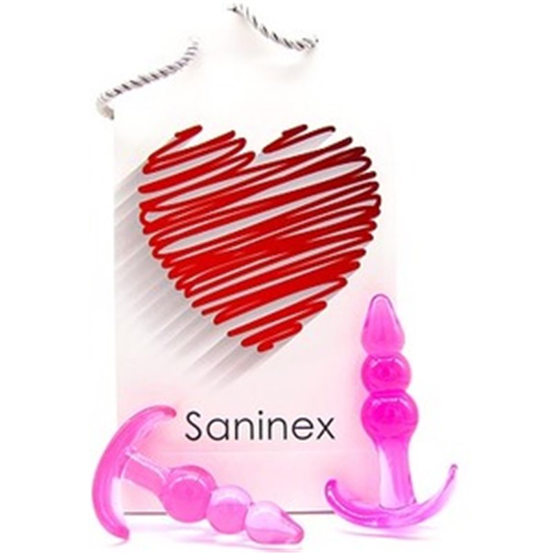 SANINEX PLUG INITIATION 3D PLEASURE - ECONOMIC LINE - ROSA