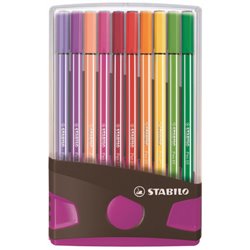 CAJA 20 ROTULADORES PEN 68 COLORPARADE PUNTA 1 MM ANTRACITA/ROSA STABILO 6820-04-03