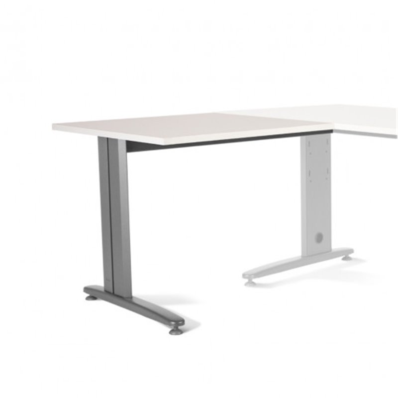 ALA PARA MESA DE OFICINA SERIE METAL 100X60 GRIS / BLANCO ROCADA 2102AC04