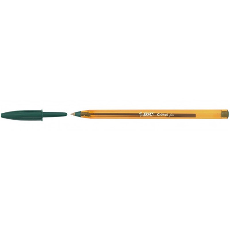 BOLIGRAFO CRISTAL FINE CUERPO NARANJA TRAZO 0,3 MM. COLOR VERDE BIC 872729