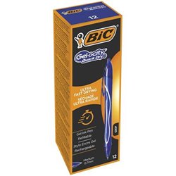 BOLIGRAFO GELOCITY QUICK DRY RETRACTIL TRAZO 0,7 MM. COLOR AZUL BIC 950442