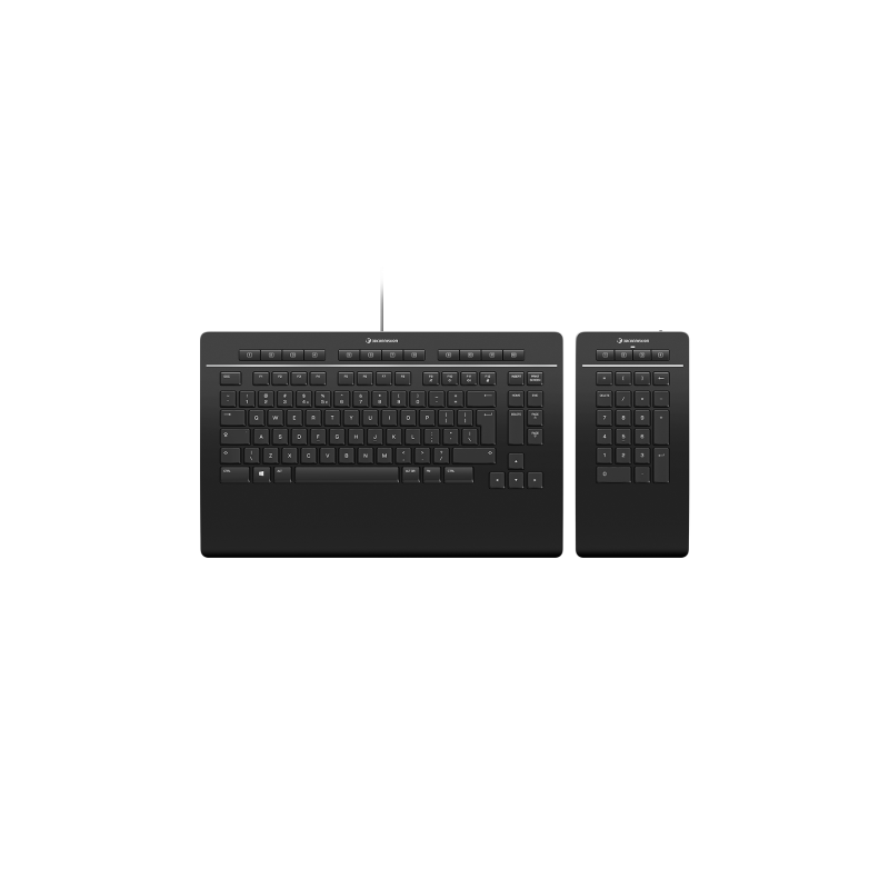 3Dconnexion Keyboard Pro with Numpad teclado Oficina USB + RF Wireless + Bluetooth QWERTZ Alemán Negro