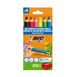 ESTUCHE LAPICES TRIANGULARES MULTISUPERFICIE BLISTER 6UDS BIC 515220