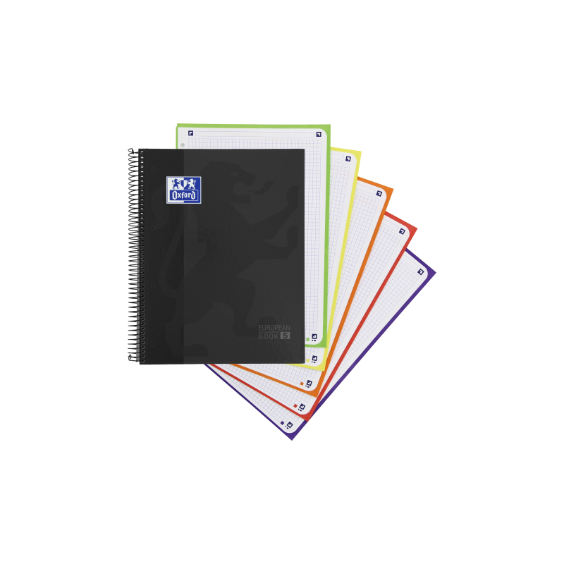 CUADERNO EUROPEANBOOK 5 SCHOOL CLASSIC A4+ T.EXTRADURA 120H 5X5 COLOR NEGRO OXFORD 400158600