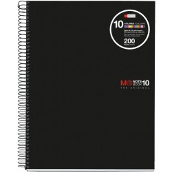 CUADERNO ESPIRAL NB-10 A4 200 HOJAS 5X5MM POLIPROPILENO NEGRO MIQUELRIUS 47009