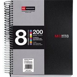 CUADERNO ESPIRAL NB-8 A5 200 HOJAS 5X5MM POLIPROPILENO NEGRO MIQUELRIUS 42007