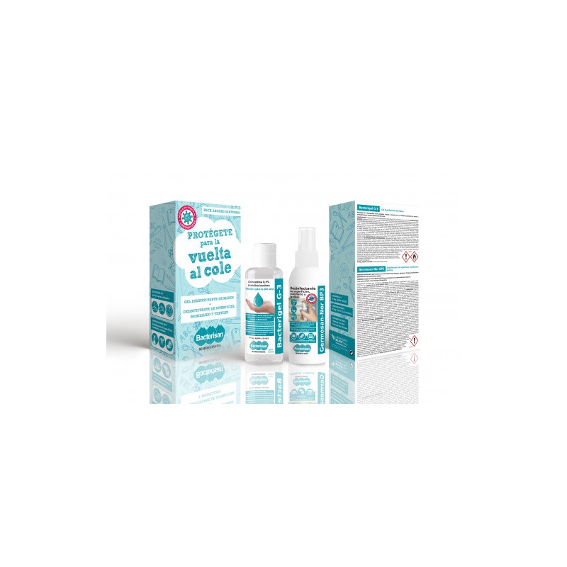 PACK BACTERISAN GEL DESINFECTANTE 60ML + LIMPIADOR DE SUPERFICIES 60 ML BACTERISAN PACK