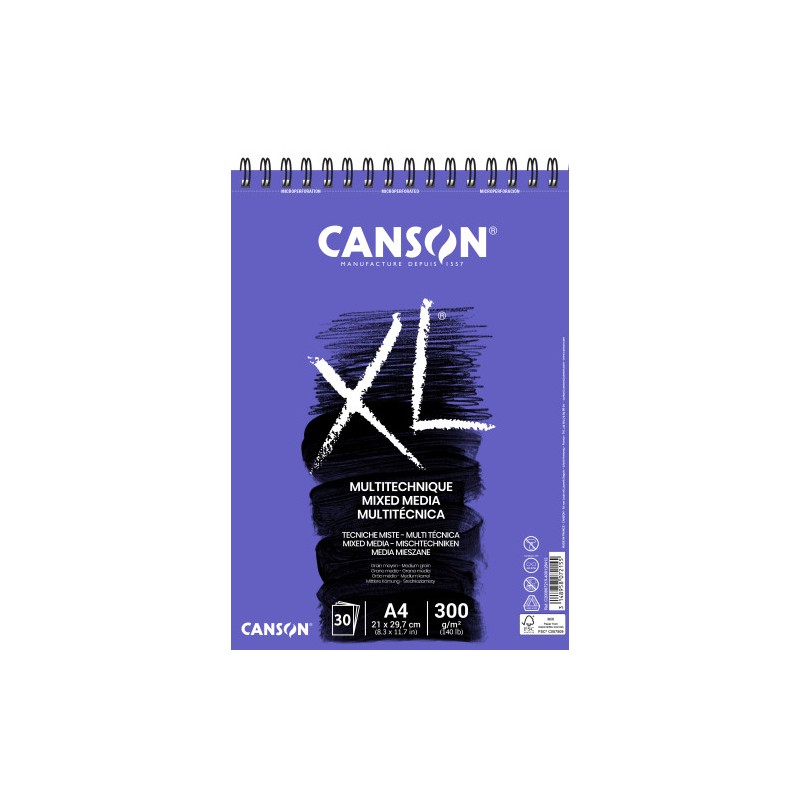 Canson XL Mix Media Bloc de hojas de papel para bellas artes 30 hojas