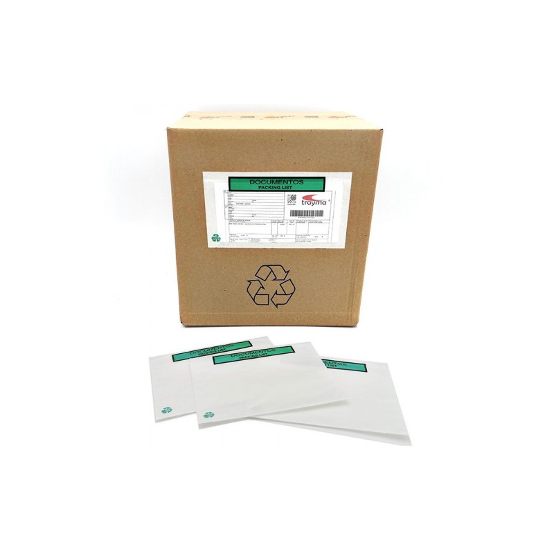 CAJA 1000 SOBRES ADHESIVOS PACK LIST 100% PAPEL 240X170 MM IMPRESO DOCUMENTOS PACKING LIST S2758 F-P