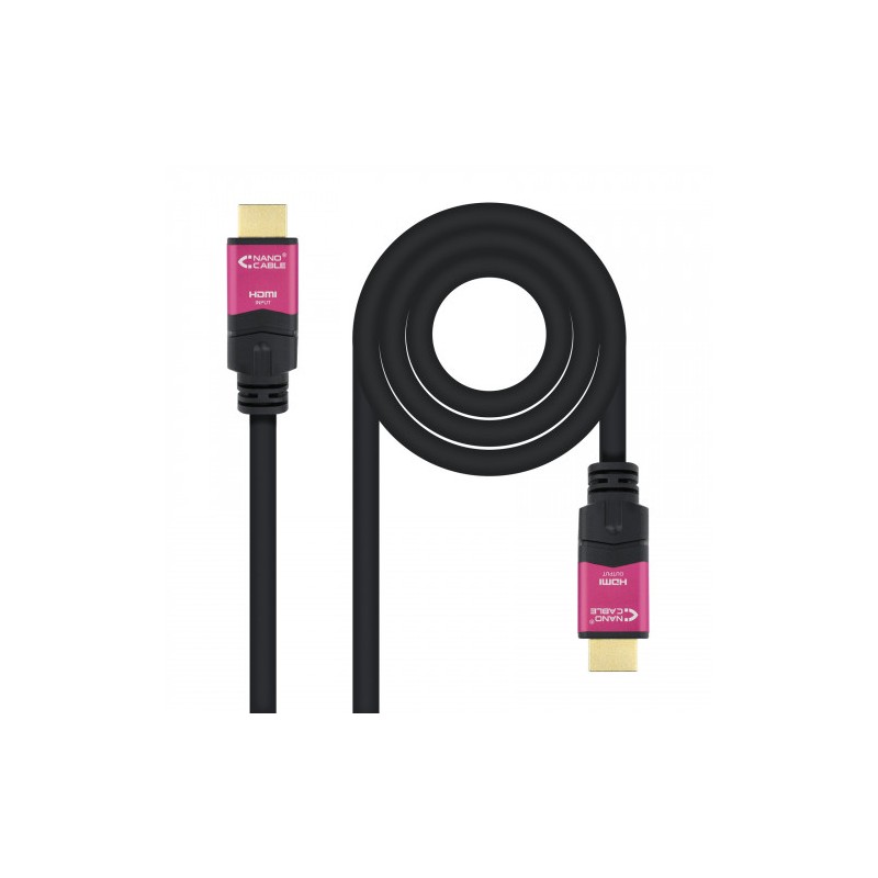 Nanocable 10.15.3715 cable HDMI 15 m HDMI tipo A (Estándar) Negro, Rosa