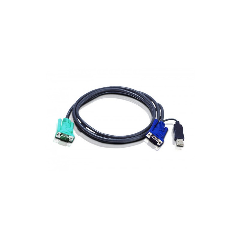 Aten 2L5201U cable para video, teclado y ratón (kvm) 1,2 m Negro