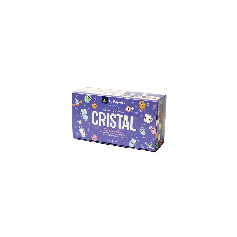 KIT PINTURA PARA CRISTAL + PINCEL 6 COLORES SURTIDOS LA PAJARITA 999994