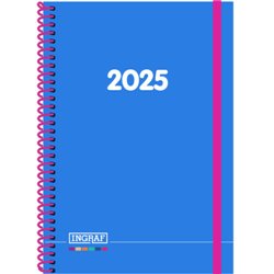 AGENDA 2025 MEDITERRANEO DIA/PAGINA 15x21 COL.SURTIDOS ESPIRAL  CASTELLANO INGRAF 355430