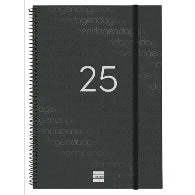 AGENDA 2025 BASIC YEAR E40 210X297MM SEMANA VISTA HORIZONTAL NEGRO FINOCAM 741466025