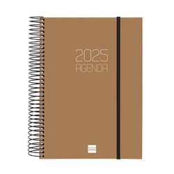 AGENDA 2025 BASIC OPAQUE E10 155X212MM DIA PAGINA MARRON FINOCAM 742914025